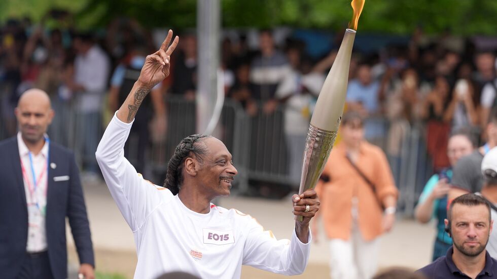 Auch  beim Fackellauf in Paris war Snoop Dogg Auch  beim Fackellauf in Paris war Snoop Dogg