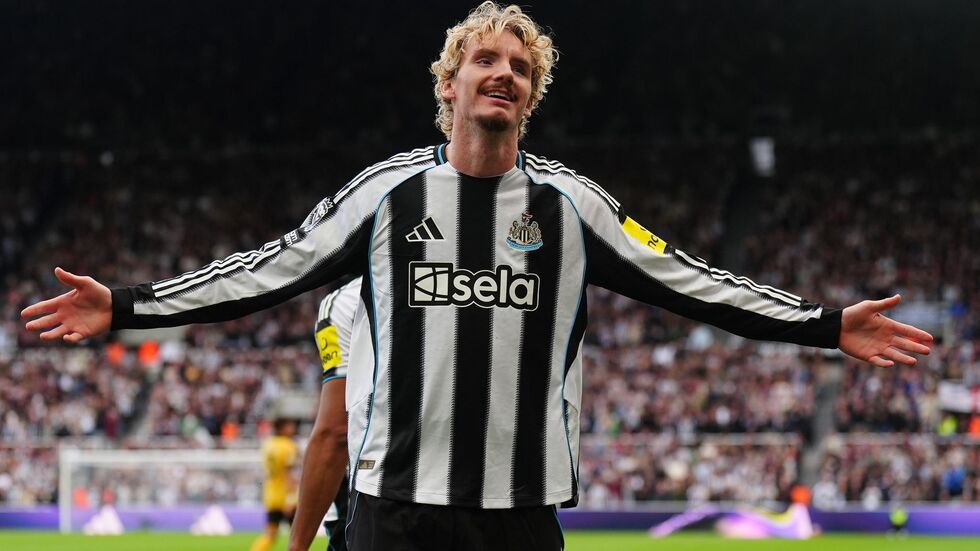 Nick Woltemade freut sich über sein erstes Tor für Newcastle. Nick Woltemade freut sich über sein erstes Tor für Newcastle.