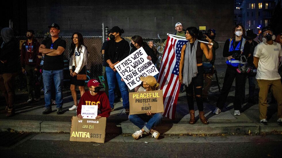 In Portland gibt es Proteste vor einer Einrichtung der Einwanderungsbehörde ICE. (Archivbild) In Portland gibt es Proteste vor einer Einrichtung der Einwanderungsbehörde ICE. (Archivbild)
