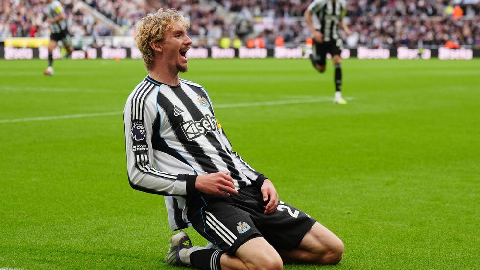 Bejubelt seinen ersten Treffer in der Premier League: Nick Woltemade. Bejubelt seinen ersten Treffer in der Premier League: Nick Woltemade.