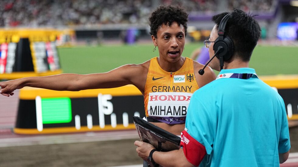 Malaika Mihambo hatte Gesprächsbedarf. Malaika Mihambo hatte Gesprächsbedarf.