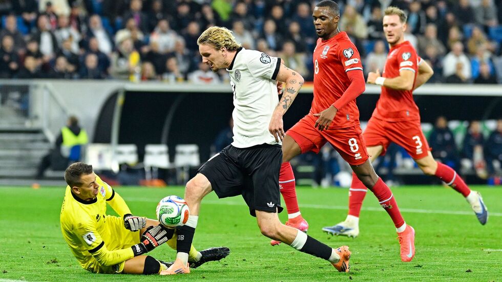 Wartet weiter auf sein erstes Tor im DFB-Trikot: Nick Woltemade. Wartet weiter auf sein erstes Tor im DFB-Trikot: Nick Woltemade.