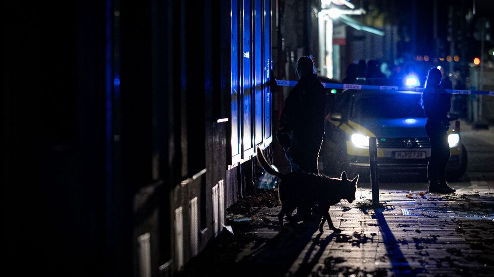 Auch Spürhunde waren abends im Einsatz. Auch Spürhunde waren abends im Einsatz.