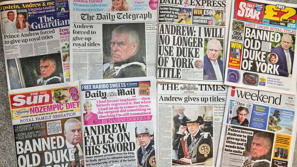 Die britischen Medien titeln allesamt mit der Bekanntgabe von Prinz Andrew. Die britischen Medien titeln allesamt mit der Bekanntgabe von Prinz Andrew.