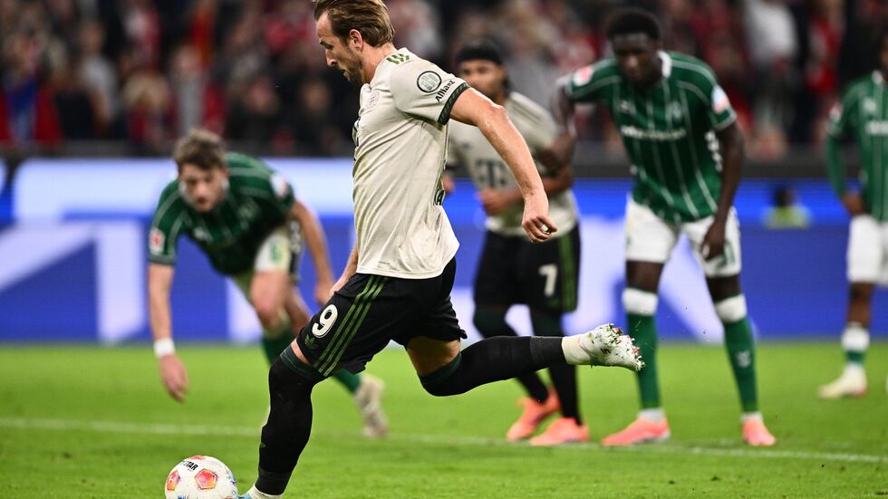 Makellos vom Punkt: Auch seinen 18. Bundesliga-Elfmeter verwandelt Harry Kane. Makellos vom Punkt: Auch seinen 18. Bundesliga-Elfmeter verwandelt Harry Kane.
