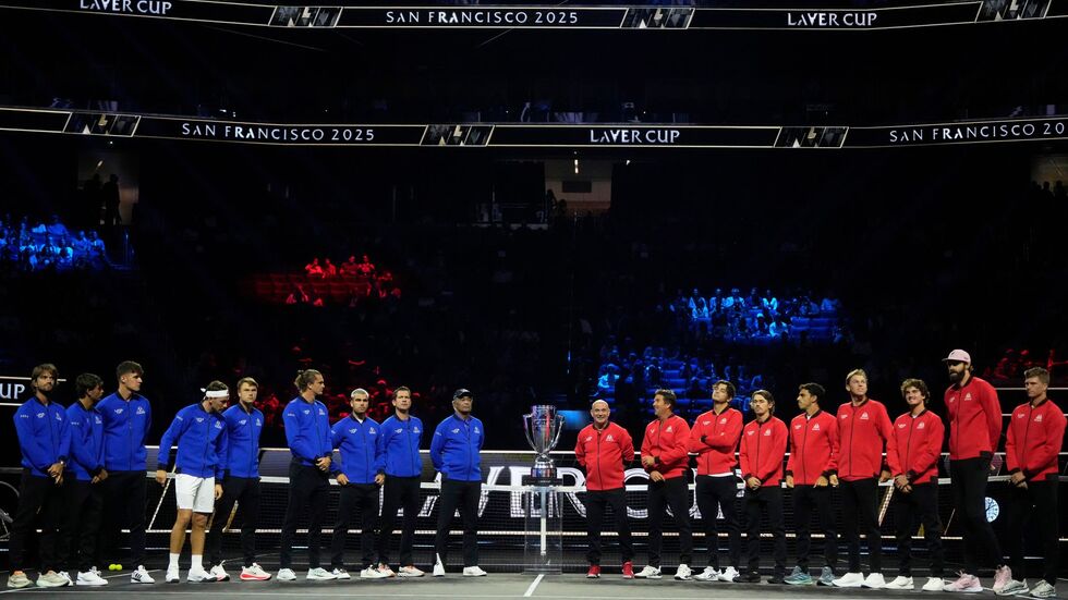 In San Francisco stehen sich beim Laver Cup Team Europa und Team Welt gegenüber. In San Francisco stehen sich beim Laver Cup Team Europa und Team Welt gegenüber.