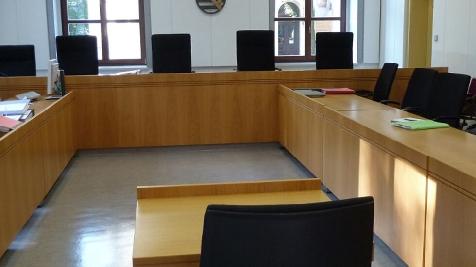 Ein Verhandlungssaal im Landgericht Chemnitz. Ein Verhandlungssaal im Landgericht Chemnitz.