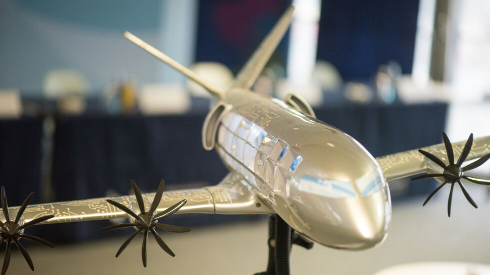 So könnte ein hybridelektrisches Flugzeug aussehen. So könnte ein hybridelektrisches Flugzeug aussehen.