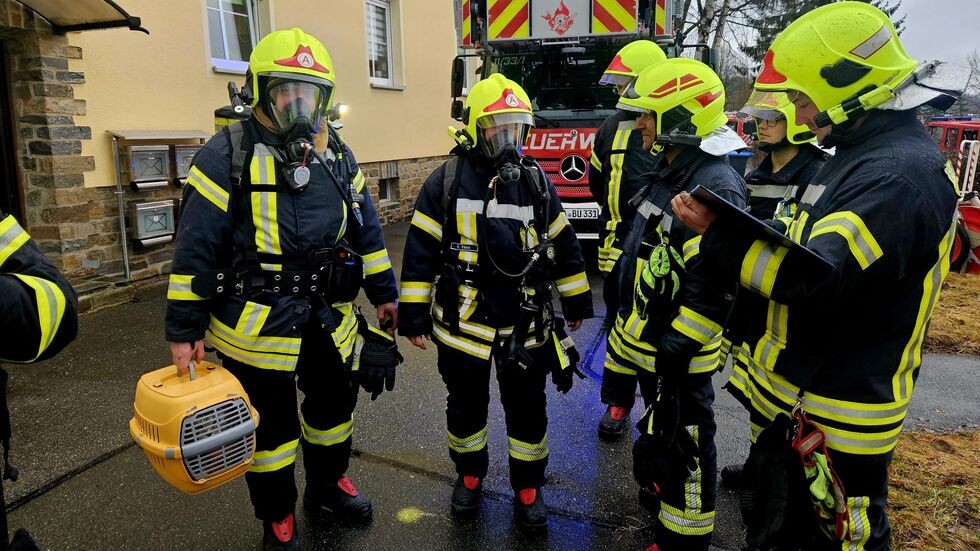 Die Feuerwehr konnte eine Katze aus der verrauchten Wohnung retten.
