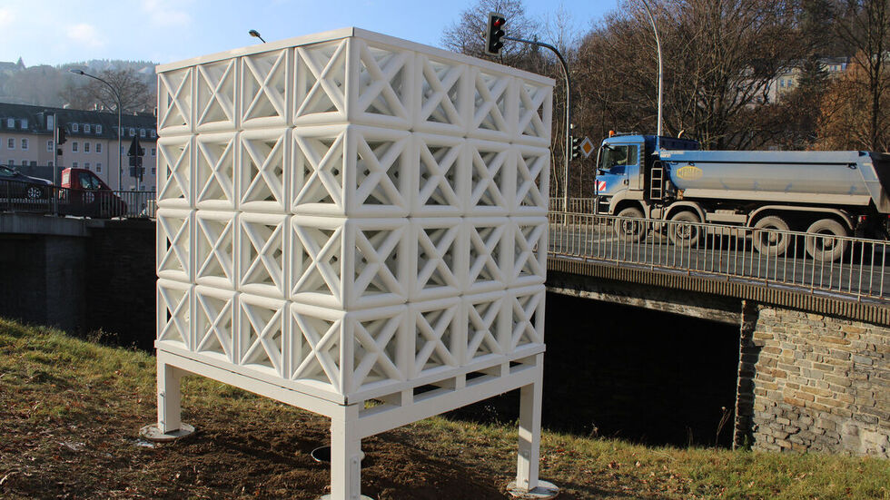 Mit dem Cube soll die Luft gefiltert werden. Mit dem Cube soll die Luft gefiltert werden.