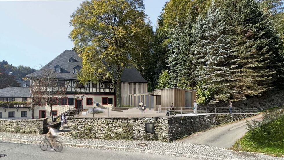 So soll der neue Eingangsbereich am Hammerherrenhaus aussehen. So soll der neue Eingangsbereich am Hammerherrenhaus aussehen.