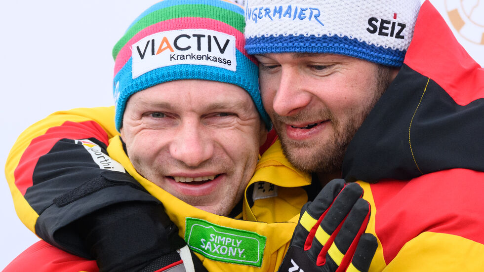 Francesco Friedrich (l) muss den Gesamtweltcup im Zweierbob an Johannes Lochner abtreten. Archivbild. 