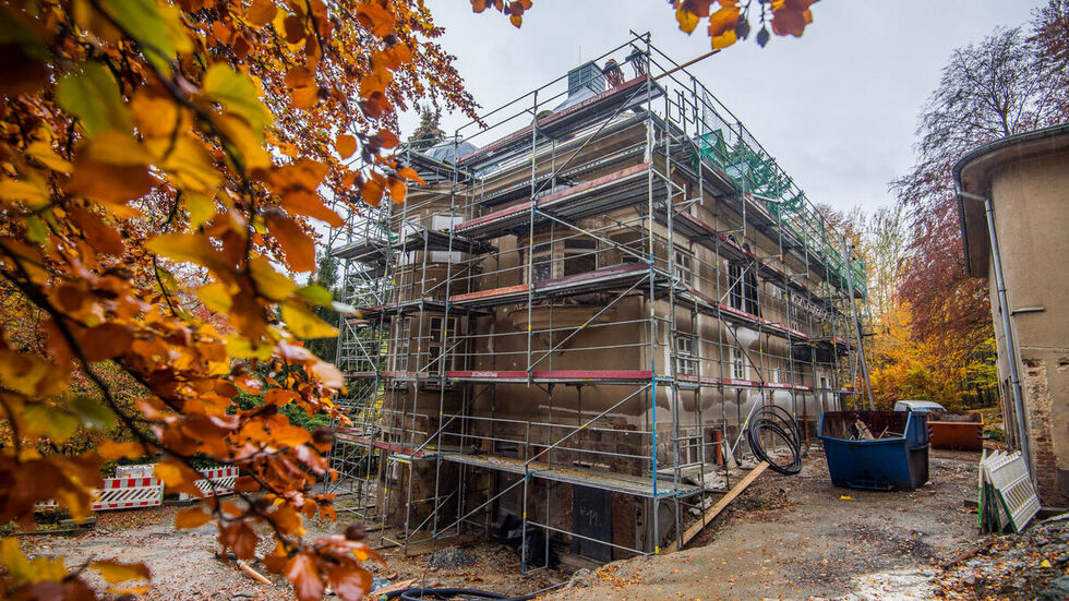 Die ehemalige Fabrikantenvilla Pfau in Burkhardtsdorf. © ERZ-Foto/Georg-Ulrich Dostmann