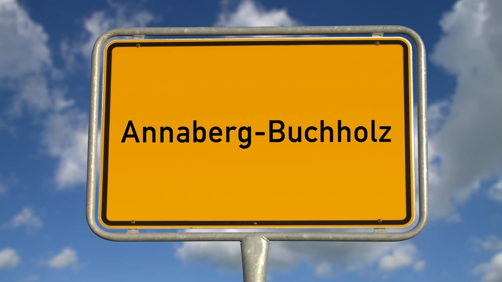 Ortseingangsschild Annaberg-Buchholz