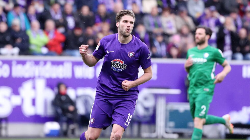 Philipp Zulechner hatte Aue gegen Bochum mit 1:0 in Führung geschossen. Philipp Zulechner hatte Aue gegen Bochum mit 1:0 in Führung geschossen.