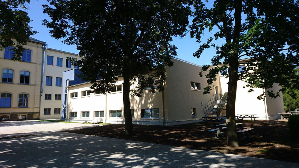 Der neue Anbau der Oberschule bietet Platz für eine Turnhalle und moderne Fachkabinette.
Foto © Sindy Einhorn