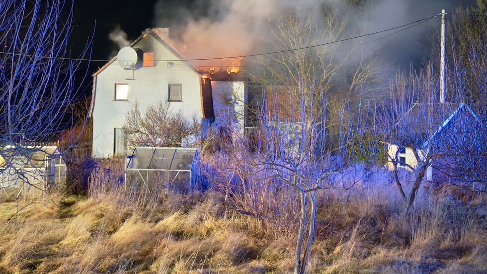 Am Einsatzort in Langenweißbach. Am Einsatzort in Langenweißbach.