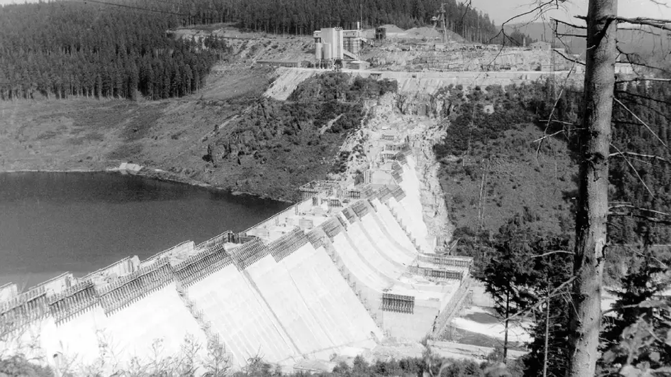 Probestau an der Talsperre Eibenstock 1981