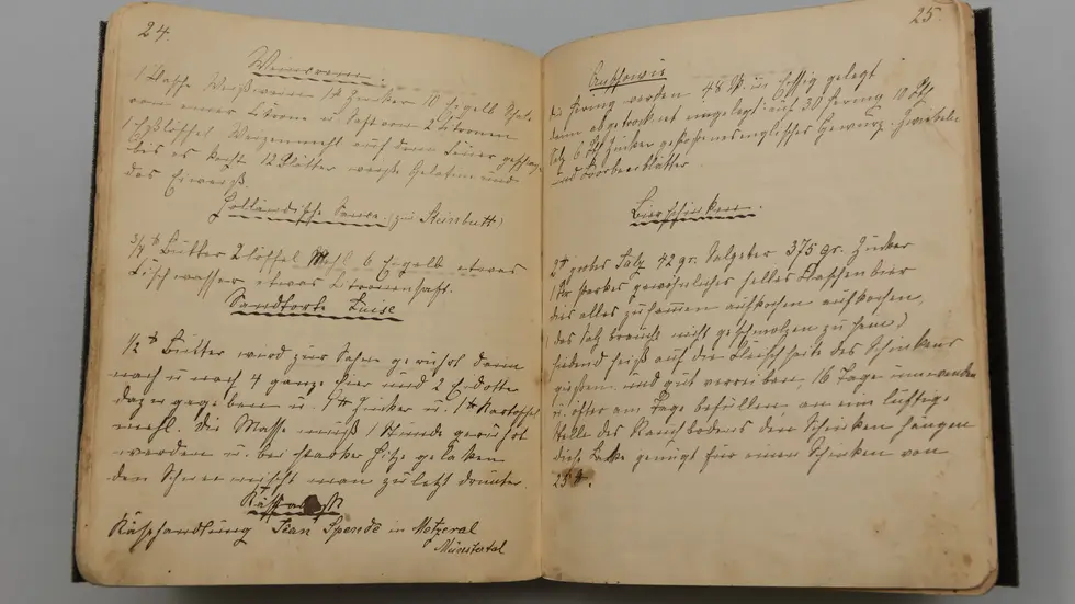 Das handschriftliche Kochbuch von Ursula Winningtons Großmutter Olga aus dem 19. Jh., mit dem sie ihre Kochleidenschaft entdeckte.
