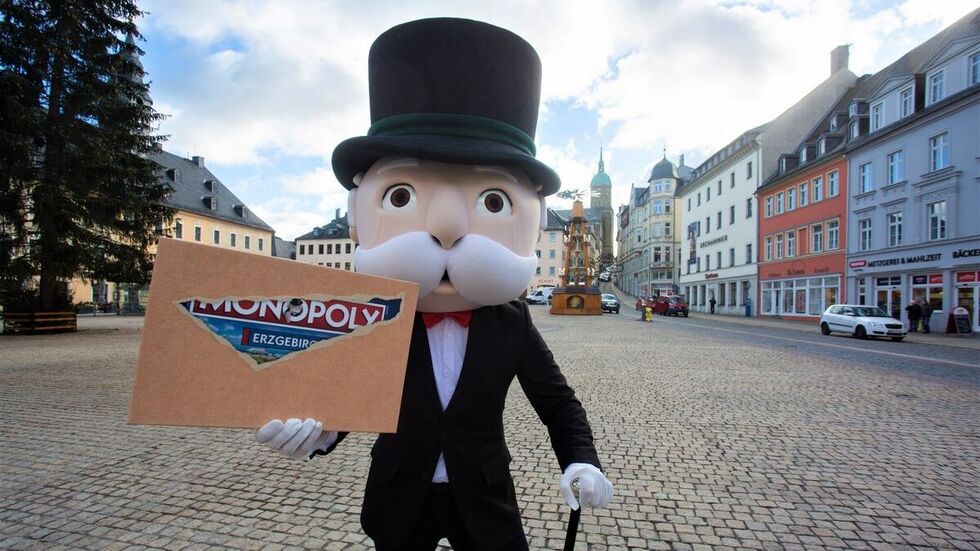 Mr. Monopoly hofft auf viele Vorschläge für das neue Erzgebirge-Monopoly.