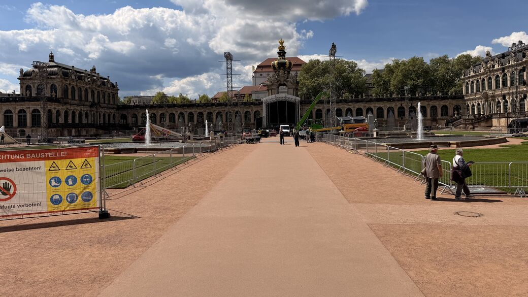 So sieht es am Montag vor den Konzerten im Zwinger aus.